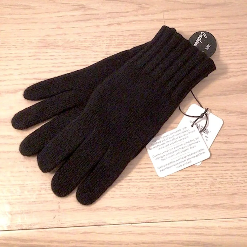 Portolano Cashmere Ribbed Cuff Gloves